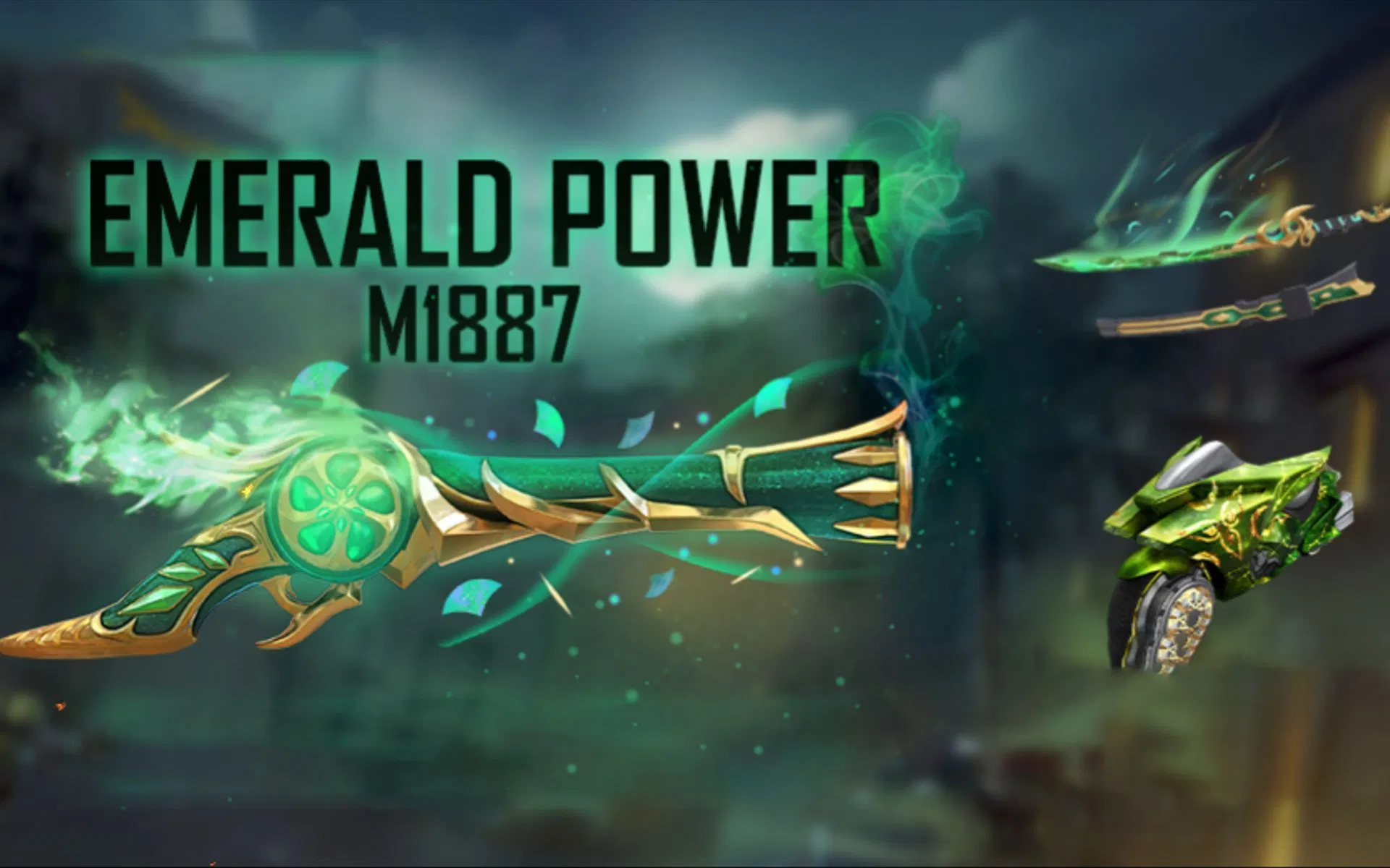 How to get new Emerald Power M1887 skin in Free Fire and FF MAX